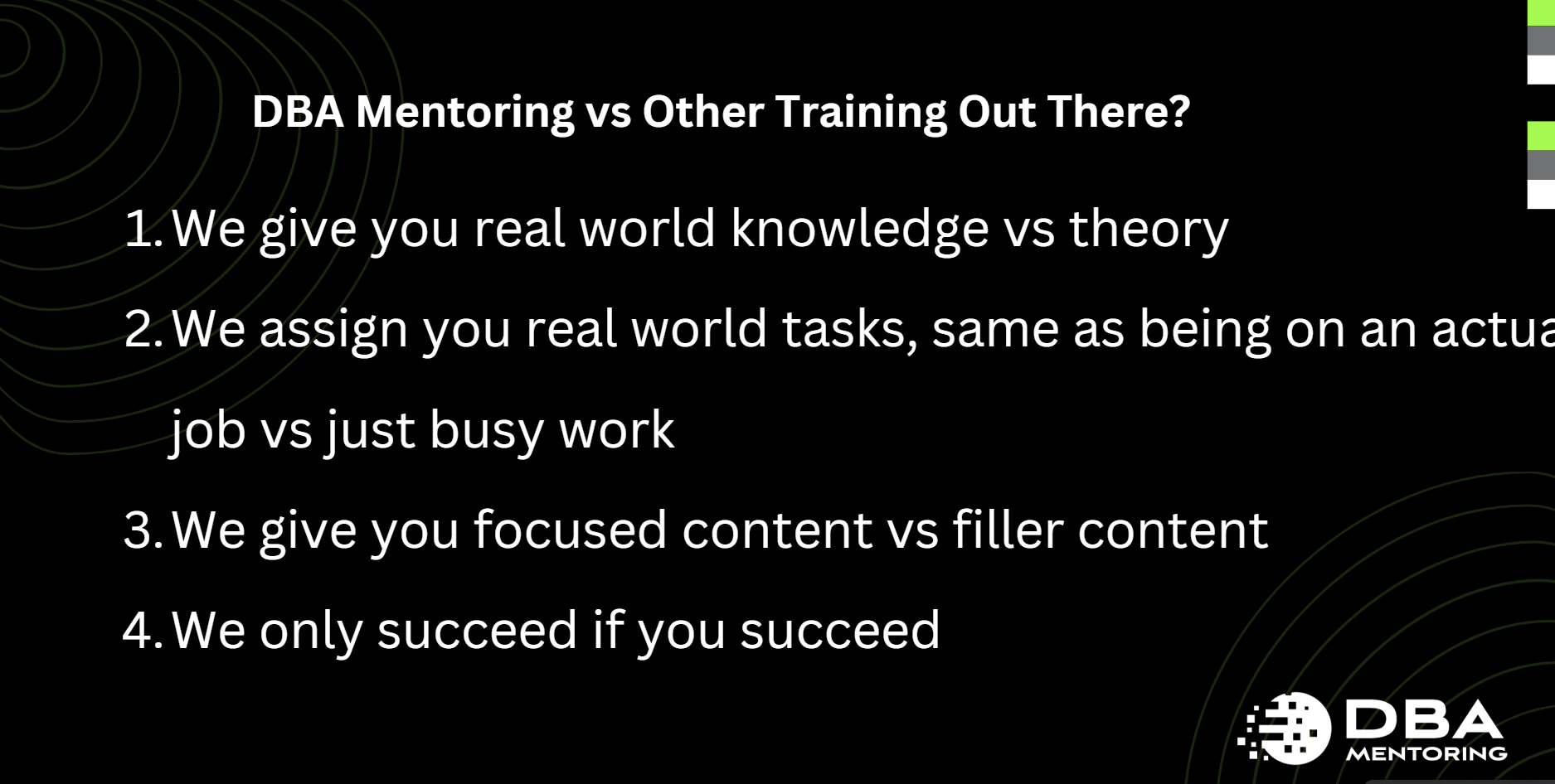 DBA Mentoring VS Others